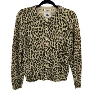 Bahari group womens size 10 leopard print sweater tank and cardigan 2 pc set